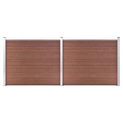 vidaXL Set panela za ogradu WPC 353 x 146 cm smeđi