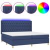 vidaXL Krevet box spring s madracem LED plavi 200x200 cm od tkanine