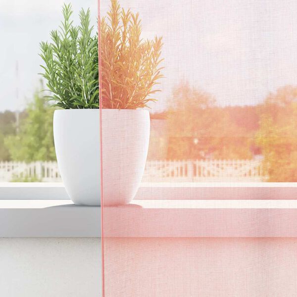 vidaXL Voile zavjese s džepovima za &scaron;ipke 2 kom ružičaste