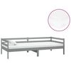 vidaXL Dnevni ležaj s madracem 90 x 200 cm sivi od masivne borovine