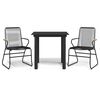 vidaXL 3-dijelni vrtni blagovaonski set od PVC ratana crni