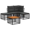 vidaXL Set vanjskih sofa 5 kom. Crna i tamno siva Poliester