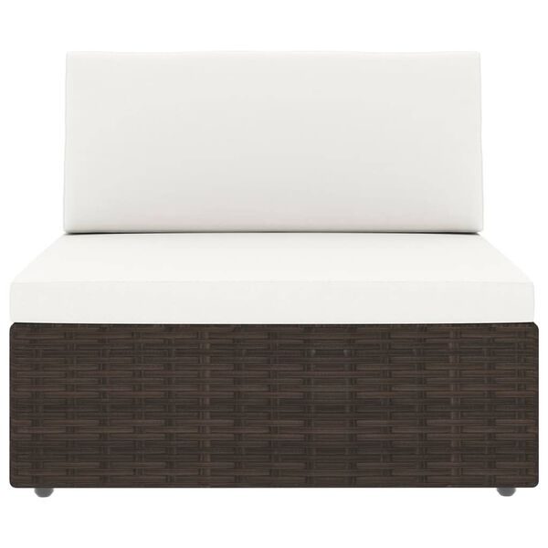 vidaXL 11-dijelna vrtna garnitura od poliratana s jastucima smeđa