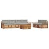 vidaXL Set vanjskih sofa s jastukom 7 pcs Prirodna i svijetlo siva