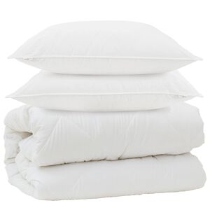 vidaXL Duvet s jastucima s jastukom 3 pcs Bijelo Mikrovlakna