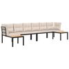 vidaXL 4-dijelni set vrtnih sofa s jastucima čelik obložen prahom crni