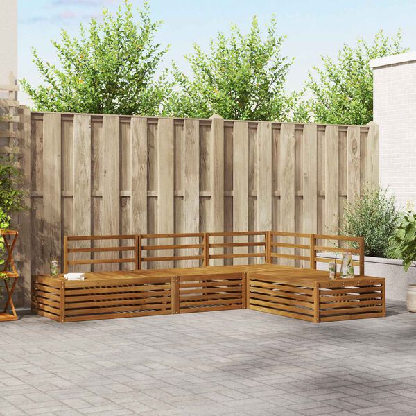 vidaXL Set vanjskih sofa 4 Komad Prirodna Čvrsto drvo akacije