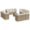 vidaXL 13-dijelni set vrtnih sofa s jastucima poliratan Bež