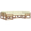 vidaXL Set vanjskih sofa s jastukom 6 pcs Prirodna i krem