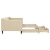 vidaXL Dnevni krevet na razvlačenje s ladicama krem 80x200 cm tkanina