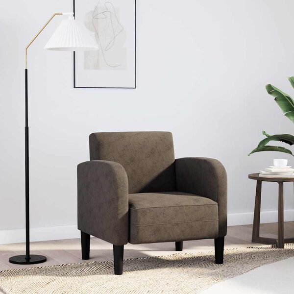 vidaXL Sofa fotelja s naslonima za ruke tamnosiva 54 cm umjetna koža