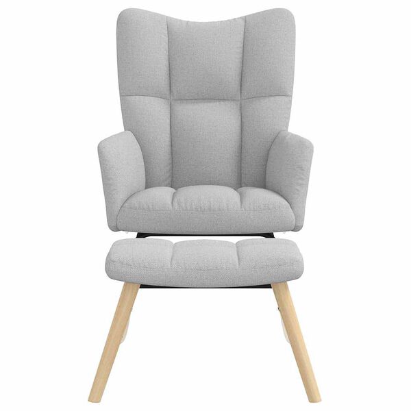 vidaXL Stolica za ljuljanje s osloncem za noge od tkanine oblačnosiva