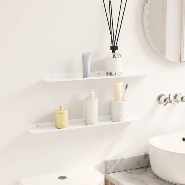 vidaXL Lebdeća polica Zidne 2 pcs Bijeli 60 x 9 x 2,5 cm Čelik