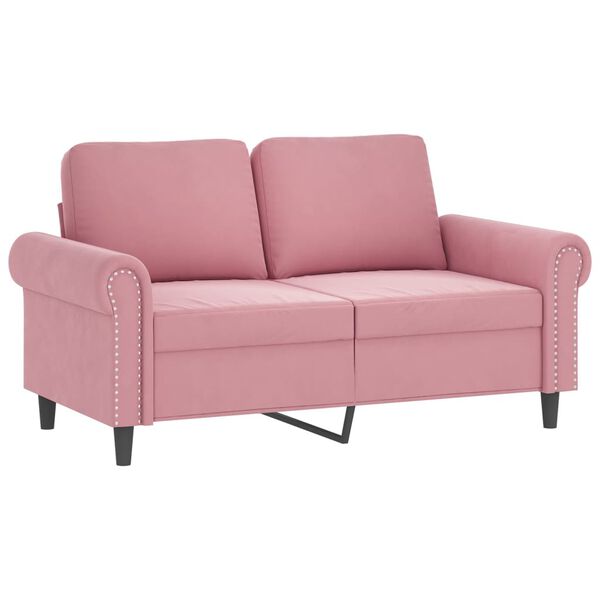 vidaXL 3-dijelni set sofa s jastucima ružičasti baršunasti