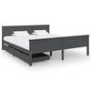vidaXL Okvir za krevet s 2 ladice tamnosivi 200 x 200 cm od borovine