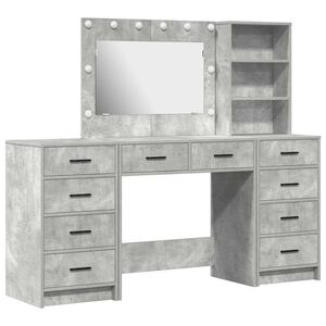 vidaXL Toaletni stol 3 kom. Betonski sivi 78,5 x 41 x 135 cm