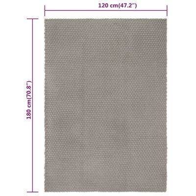vidaXL Tepih pravokutni sivi 120x180 cm pamučni
