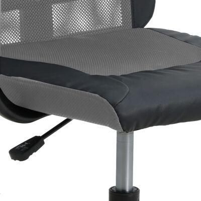 vidaXL Uredska stolica podesive visine sivo-crna od tkanine i kože
