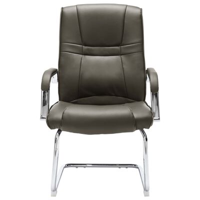 vidaXL Konzolna uredska stolica od umjetne kože siva