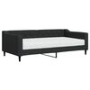 vidaXL Dnevni krevet s madracem crni 90 x 190 cm od tkanine