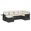 vidaXL 6-dijelni set vrtnih sofa s jastucima crni od poliratana