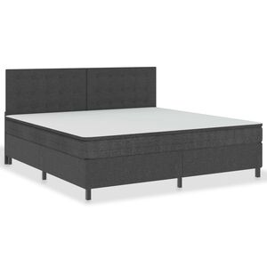 vidaXL Krevet od tkanine s oprugama tamnosivi 200 x 200 cm