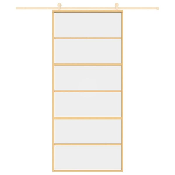 vidaXL Klizna vrata zlatna 90 x 205 cm prozirno staklo ESG i aluminij