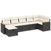 vidaXL 7-dijelni set vrtnih sofa od poliratana s jastucima crni