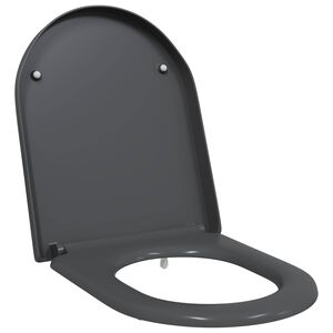 vidaXL WC daska Antracit 49 x 36 x 4 cm Duroplast