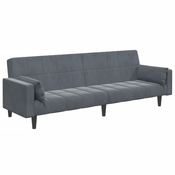 vidaXL Dvosjed na razvlačenje s tabureom tamnosivi bar&scaron;unasti