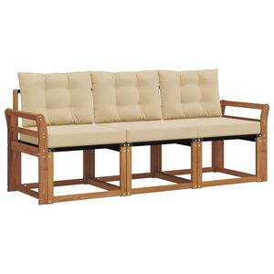 vidaXL Set vanjskih sofa 3 kom. 3-sjedala Prirodna i bež