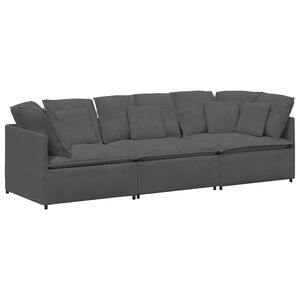 vidaXL Modularna sofa s jastucima, korduro tkanina, tamno siva