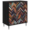 vidaXL Komoda OMMEN Geometrijski uzorak 66 x 36,5 x 76 cm Crni hrast