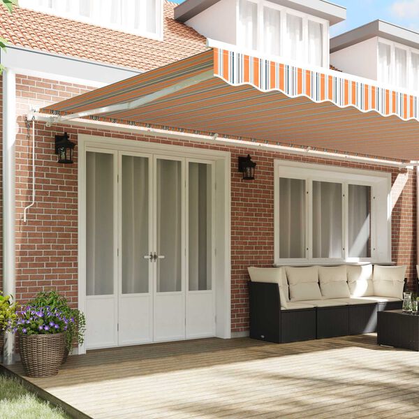 vidaXL Skrovita tenda Šareni 600 × 300 cm Tkanina i čelik