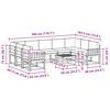 vidaXL Set vanjskih sofa s jastukom 10 pcs Prirodna i svijetlo siva