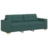 vidaXL Sofa 3 pcs Tamnozelena 221 x 80 x 80 cm Platnasta tkanina