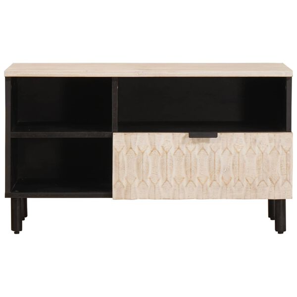 vidaXL TV ormar Fin&scaron; bijelog pranja 80 x 33 x 46 cm Čvrsto drvo manga