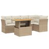 vidaXL 5-dijelni vrtni set sofa s jastucima bež od poliratana