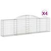vidaXL Lučne gabionske ko&scaron;are 4 kom 300x30x80/100 cm pocinčano željezo