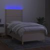 vidaXL Krevet box spring s madracem LED krem 80 x 200 cm od tkanine