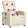 vidaXL Masažna fotelja za odmor, krem, umjetna koža