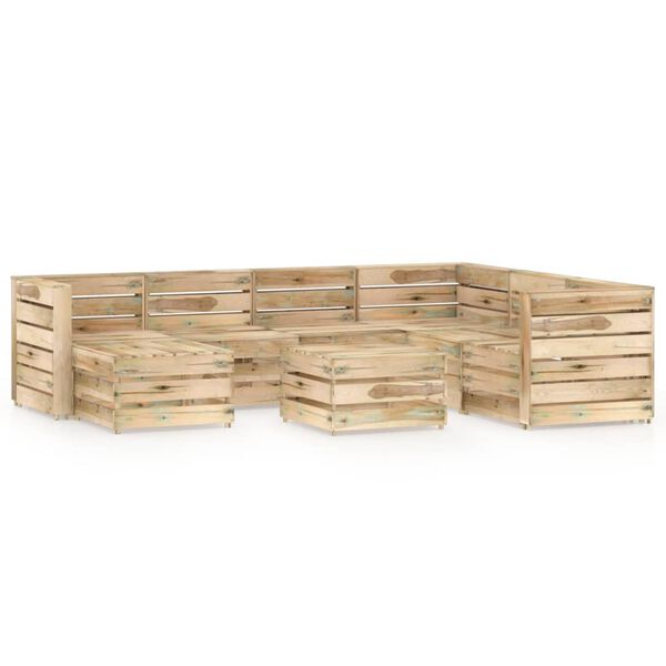 vidaXL 8-dijelna vrtna garnitura od zeleno impregnirane borovine