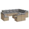 vidaXL 13-dijelni set vrtnih sofa s jastucima poliratan Bež