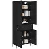 vidaXL Highboard Zidne Crni hrast 69,5 x 34 x 180 cm Konstruirano drvo