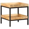 vidaXL Bocni stol s policom Smeđa 45 x 45 x 45 cm Čvrsto drvo manga