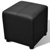 Crni set od eko kože klupa sa spremi&scaron;tem i s osloncem za noge 3 kom