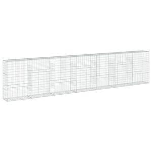 vidaXL Gabionska ko&scaron;ara s poklopcem 700x50x150 cm pocinčano željezo