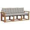 vidaXL Set vanjskih sofa 3 kom. Prirodna i svijetlo siva