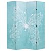 vidaXL Sklopiva sobna pregrada s uzorkom leptira 160 x 170 cm plava