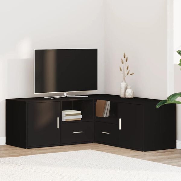 vidaXL Kutni ormarić crni 200 x 40 x 45 cm od konstruiranog drva